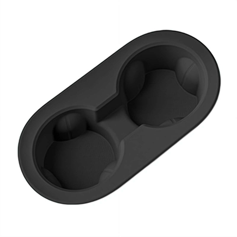 Center Console Cup Holder Inserts for Tesla, Interior Accessories Silicone Car Cup Holder forTesla Black,Removable Washable Drink Holder Interior Accessories - Black (Rear black) - Image 1